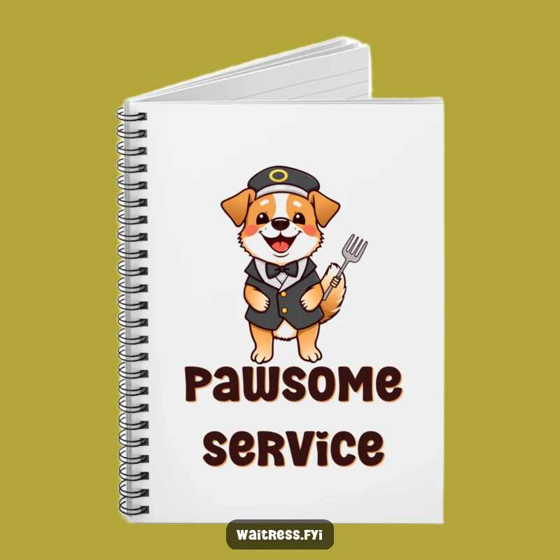 Funny Dog Waiter Notebook: Happy Journal for Dog Fans, Practical Funny Gift