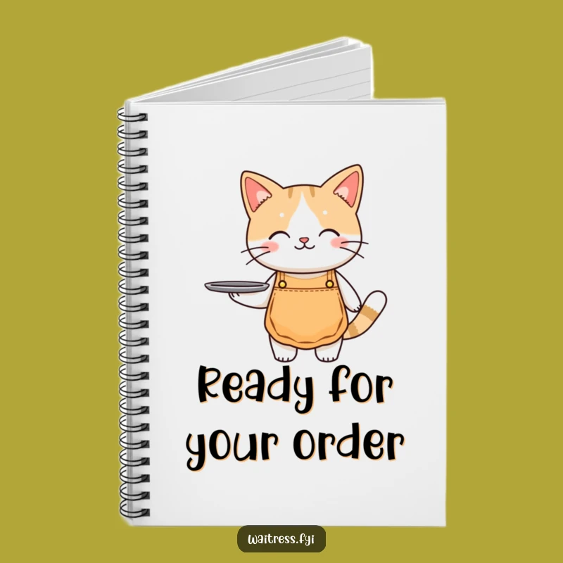 Funny Cat Waiter Notebook: Cute Journal for Cat Fans, Handy Funny Gift Idea