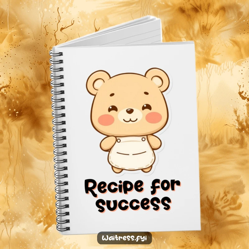 Funny Bear Notebook: Cheerful bear with an apron, symbolizing culinary happiness, perfect for a funny gift.