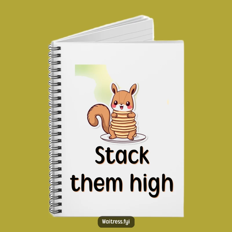 Funny Squirrel Pancakes Notebook: Jot Down Breakfast Ideas with a Cartoon Critter, Great Funny Gift!