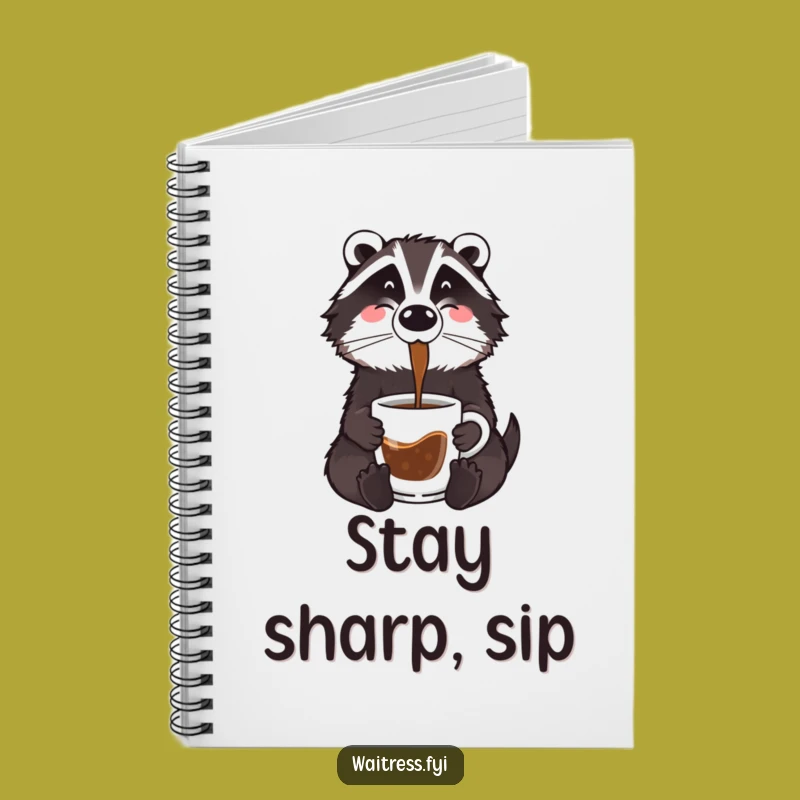 Funny Badger Coffee Notebook: Jot Down Brew Ideas with a Cartoon Critter, Great Funny Gift!