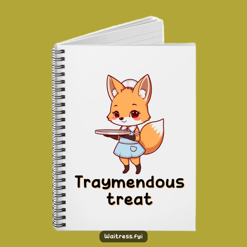 Cute Fox Diner Notebook: Jot Down Ideas with Funny Waiter Flair