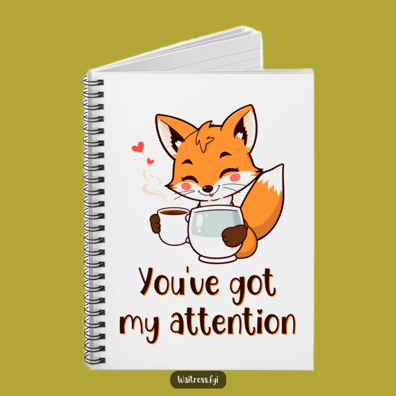 Funny Fox Waiter Notebook: Clever Journal for Fox Fans, Practical Funny Gift