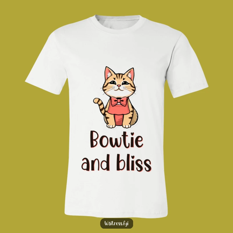 Dapper Cat Waiter Funny T-Shirt: Wearable Charm for Feline Fans