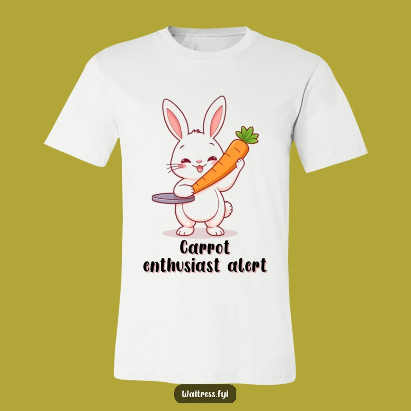 Funny Rabbit Server T-Shirt: Charming Bunny with Carrot, Ideal Humorous Gift for Animal Fans