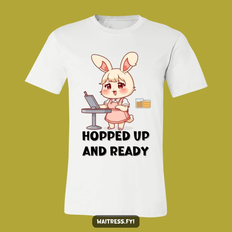 Funny Bunny Waitress T-Shirt: Cheerful Order Taking Humor Gift
