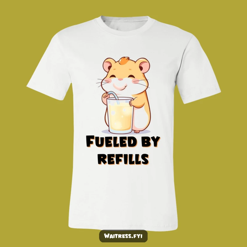 Funny Hamster Hydration T-Shirt - Comical Critter Drink Tee