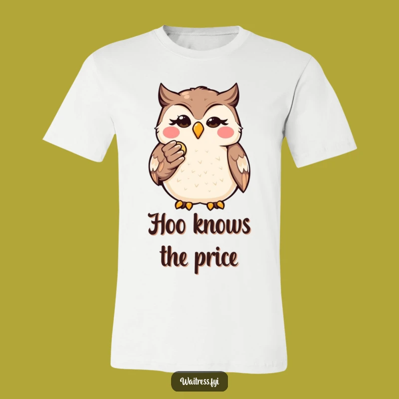 Funny Kawaii Owl Finance T-Shirt: Wise Wink Tee, Perfect Funny Gift for Frugal Friends