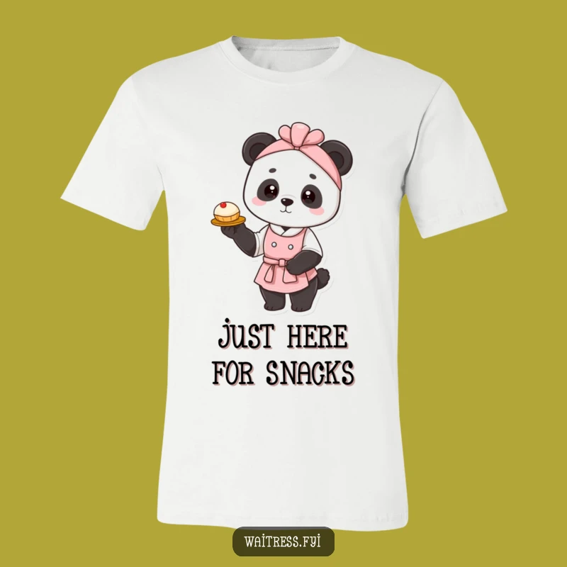 Funny Panda Waitress T-Shirt: Graceful Pastry Presentation, Hilarious Gift