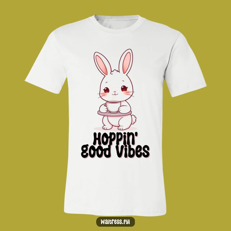 Funny Bunny Tea Time T-Shirt - Cute Character Tee, Hilarious Gift Idea