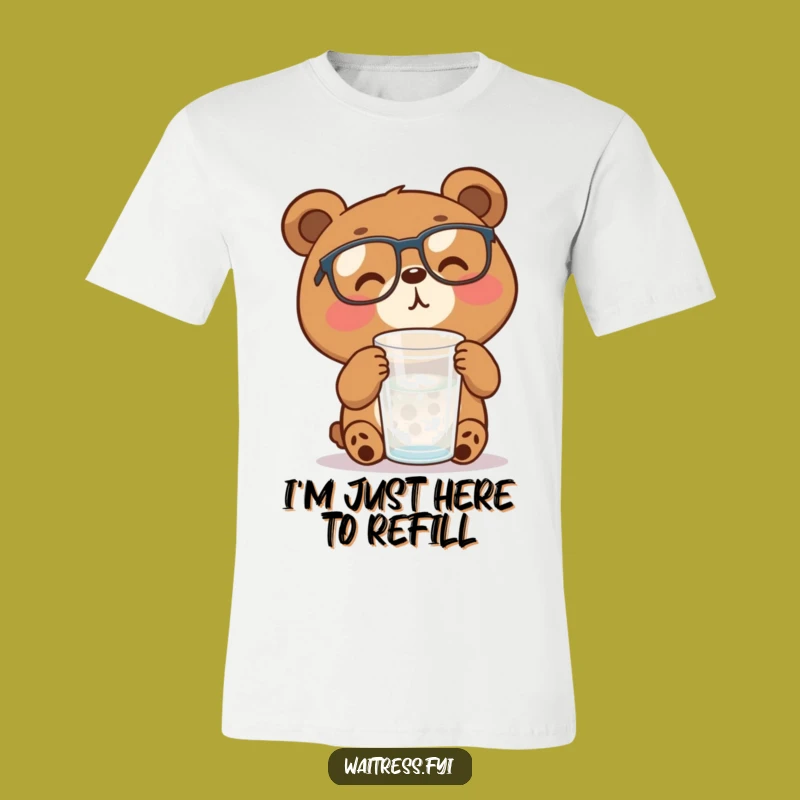 Funny Bear with Glasses T-Shirt, Hilarious Hydration Tee for a Laughing Good Time