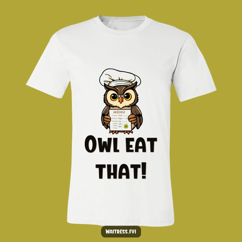 Funny Owl Chef T-Shirt: Quirky Bird Foodie Apparel Gift