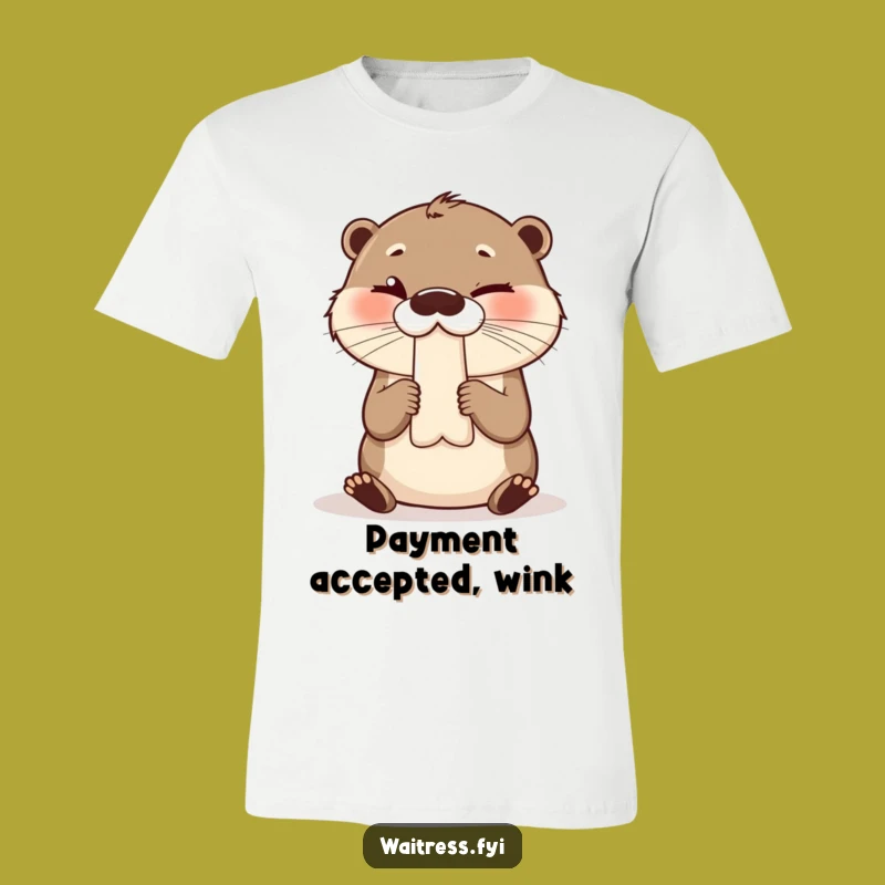 Funny Otter Bill Wink T-Shirt - Hilarious Waiter & Bartender Gift Tee