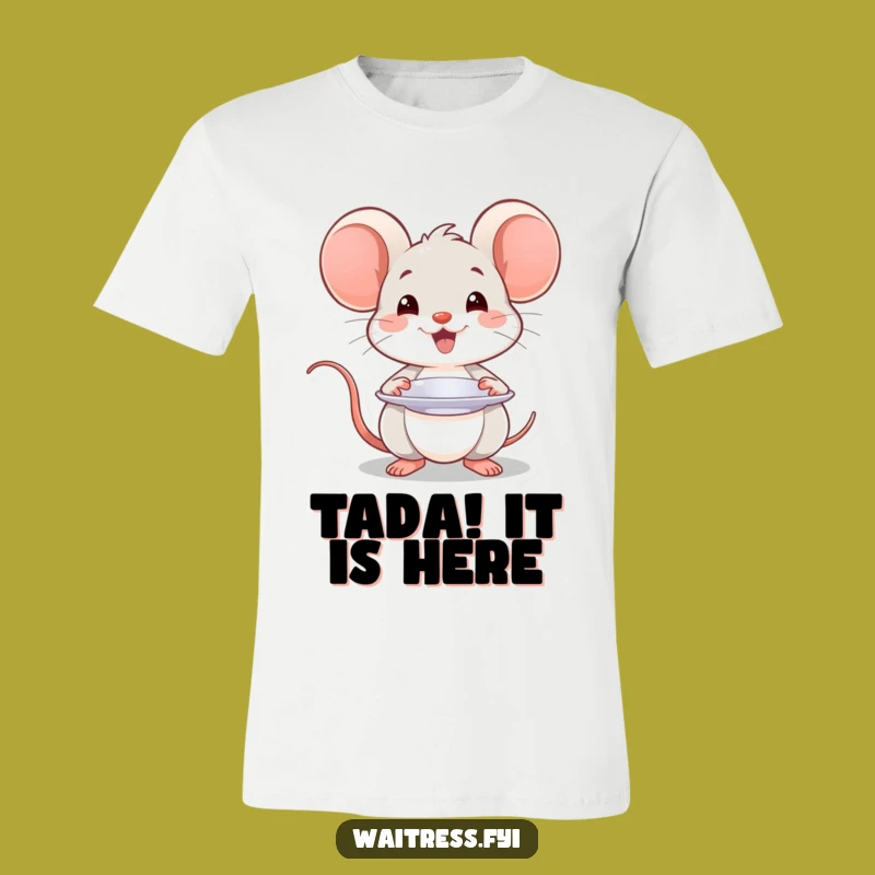 Funny Kawaii Mouse Chef T-Shirt: Cute Mouse Presenting Food, Adorable & Hilarious Funny Gift!