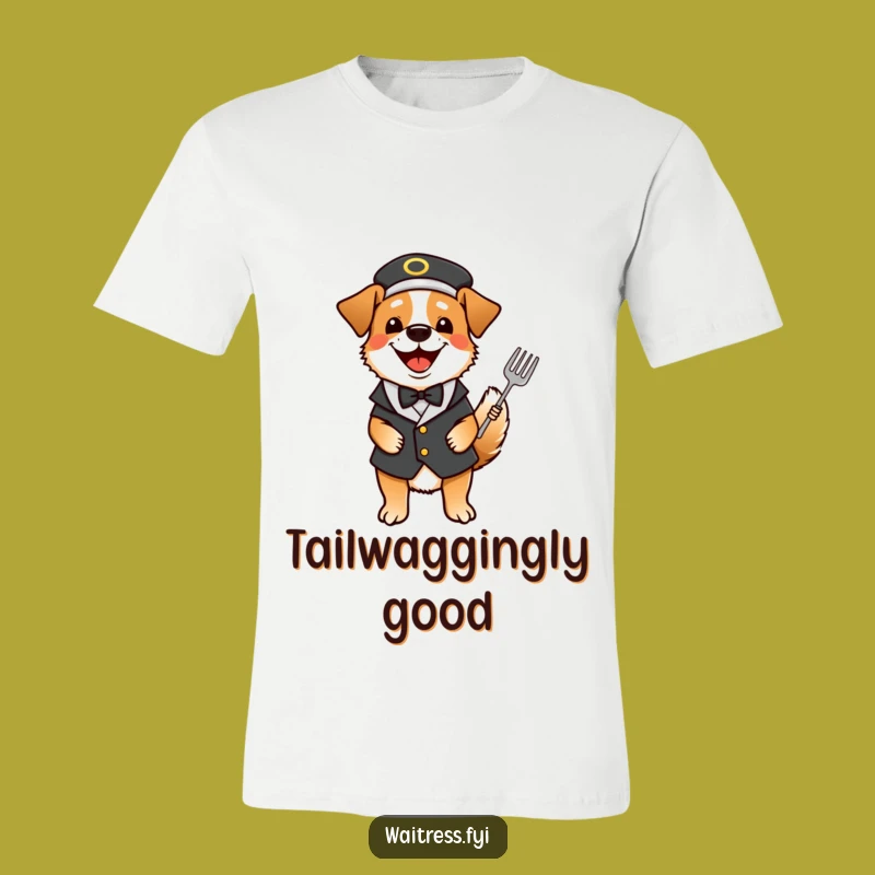 Funny Dog Waiter T-Shirt: Happy Pooch in Uniform, Hilarious Funny Gift for Dog Owners