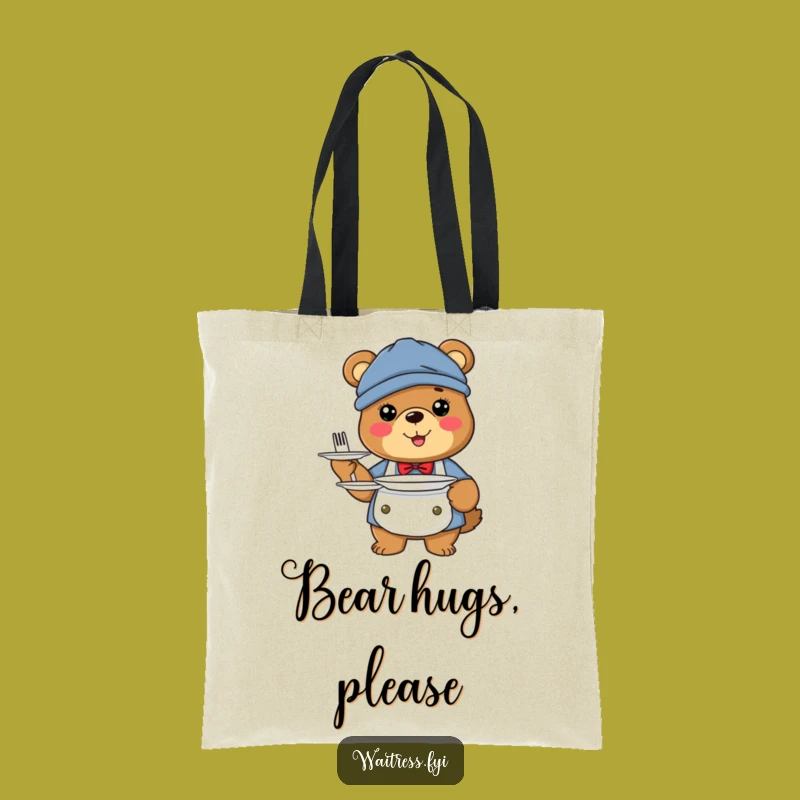 Funny Bear Server Tote Bag: Carry Your Goods with Gentle Charm