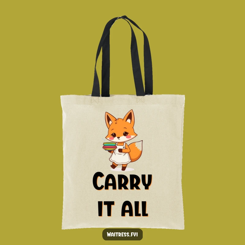 Funny Orange Fox Server Tote Bag: Carry Your Essentials With Energetic Style