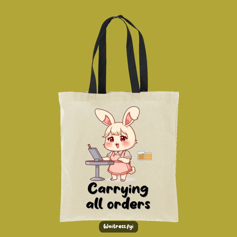 Cute Funny Bunny Tote Bag: Carrying Orders with Glee & Humor
