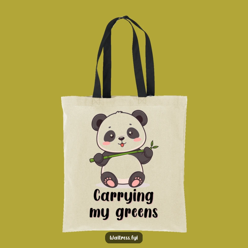 Funny Panda Serving Tote Bag: Stylish Bamboo Lover, Great Gift Bag