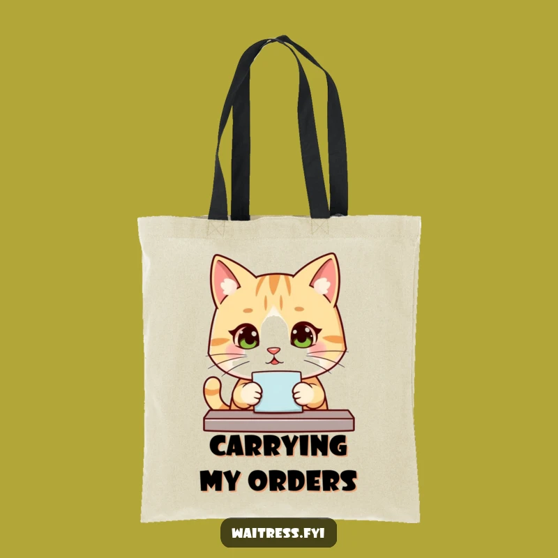 Funny Kawaii Cat Order Tote Bag: Carry Your Essentials with Polite Feline Charm Gift