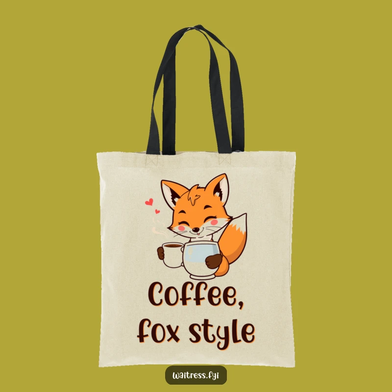 Funny Fox Waiter Tote Bag: Stylish Sly Carryall, Unique Funny Gift for Fox Lovers