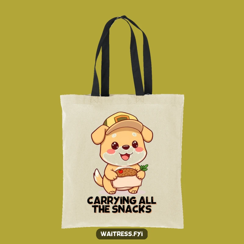 Funny Dog Delivery Tote Bag: Cheerful Cap Dog, Practical Meal Carrier, Perfect Funny Gift