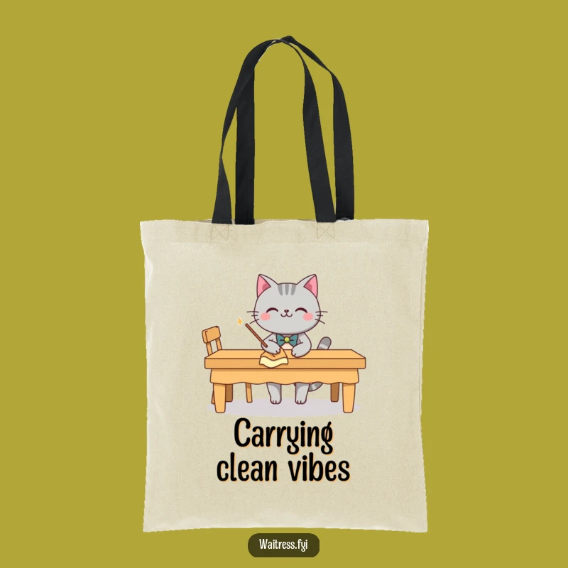 Funny Grey Cat Butler Tote Bag: Carry Your Essentials With Dapper Style