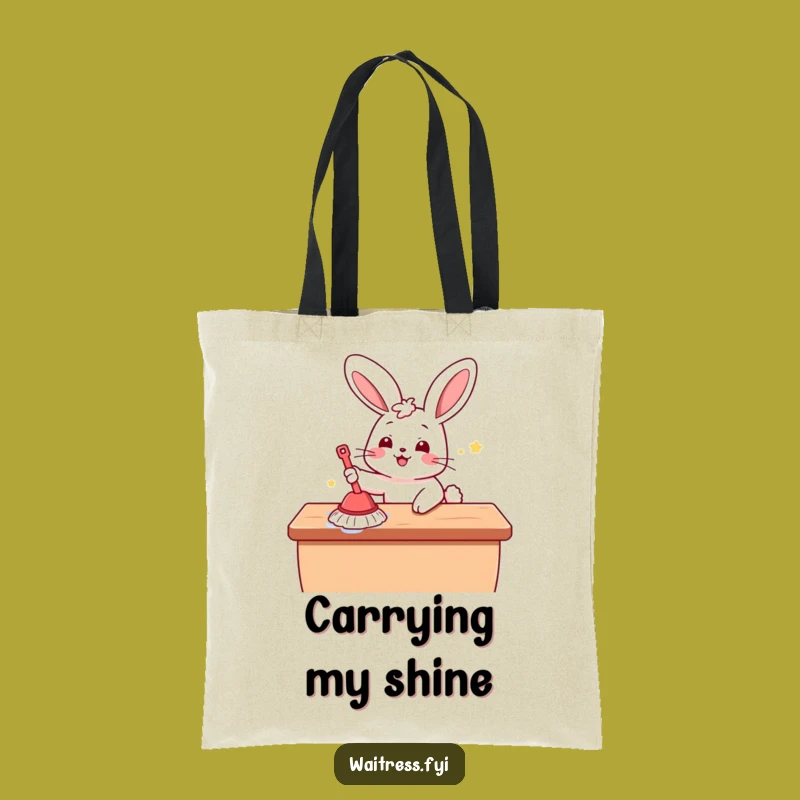 Funny Kawaii Bunny Cleaning Tote Bag: Carry Your Essentials with Cute and Cheerful Style Gift