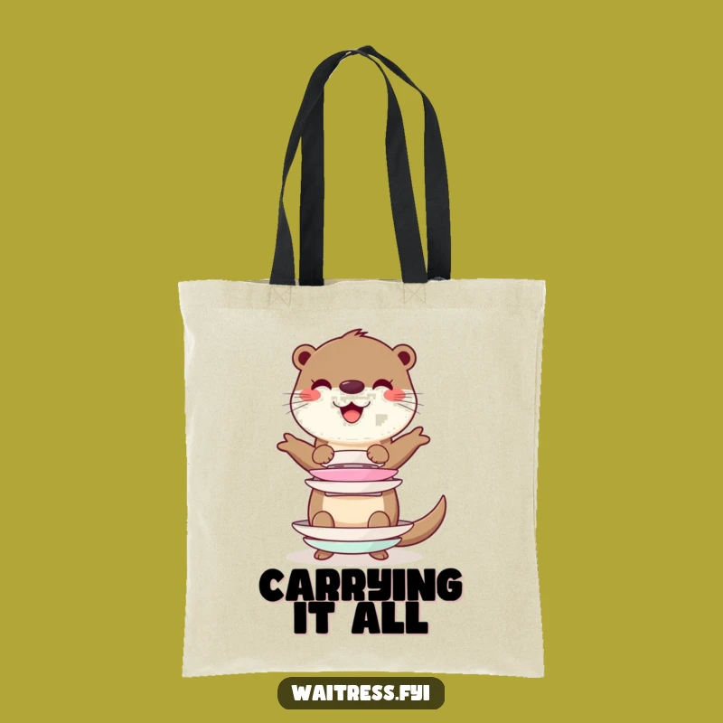Funny Otter Carry-All Tote - Whimsical Character Bag, Unique Funny Gift