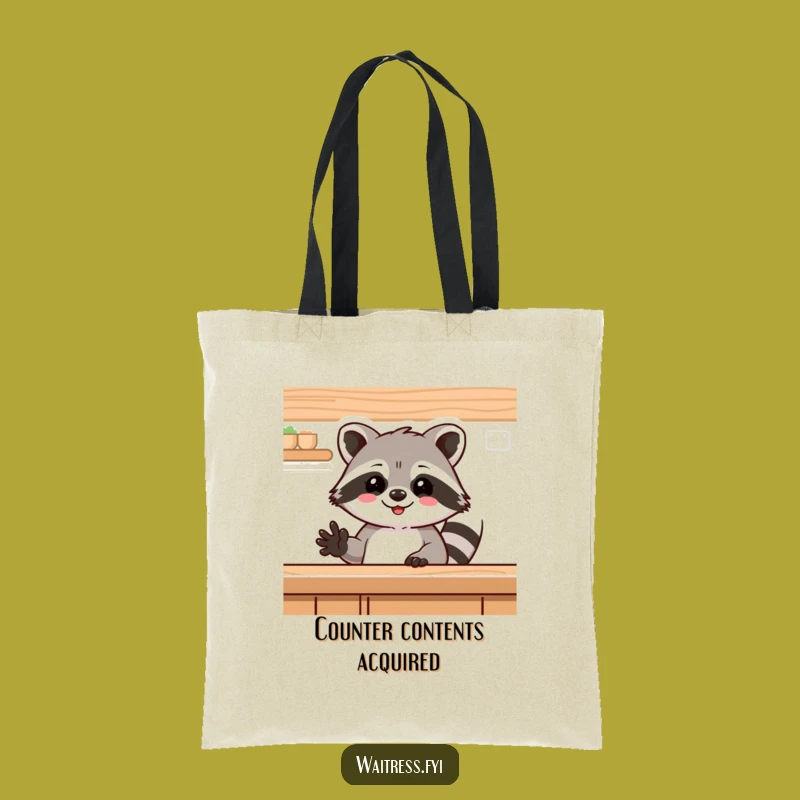 Funny Raccoon Tote Bag - Friendly Waves on the Go - Your New Favorite Funny Gift!
