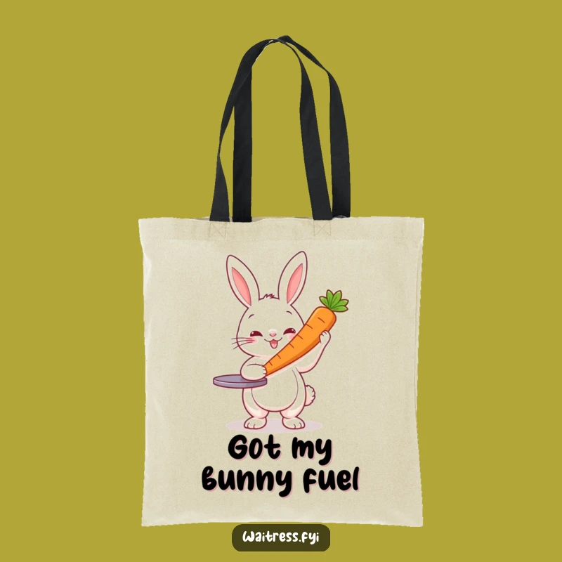 Funny Rabbit Server Tote Bag: Bunny Carrot Canvas Bag, Great Humorous Gift for Shoppers