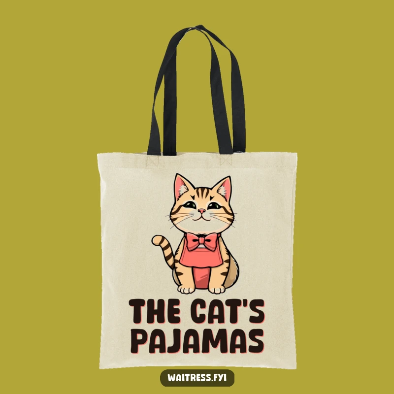 Funny Cat Waiter Tote Bag: Carry Your Necessities with Feline Style