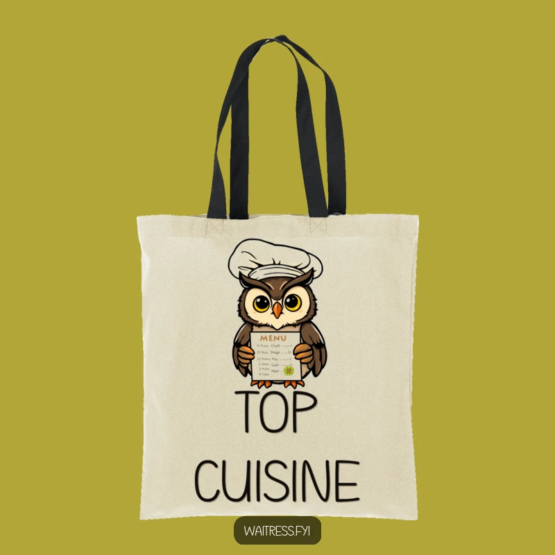 Funny Owl Chef Tote Bag: Whimsical Culinary Accessory Gift